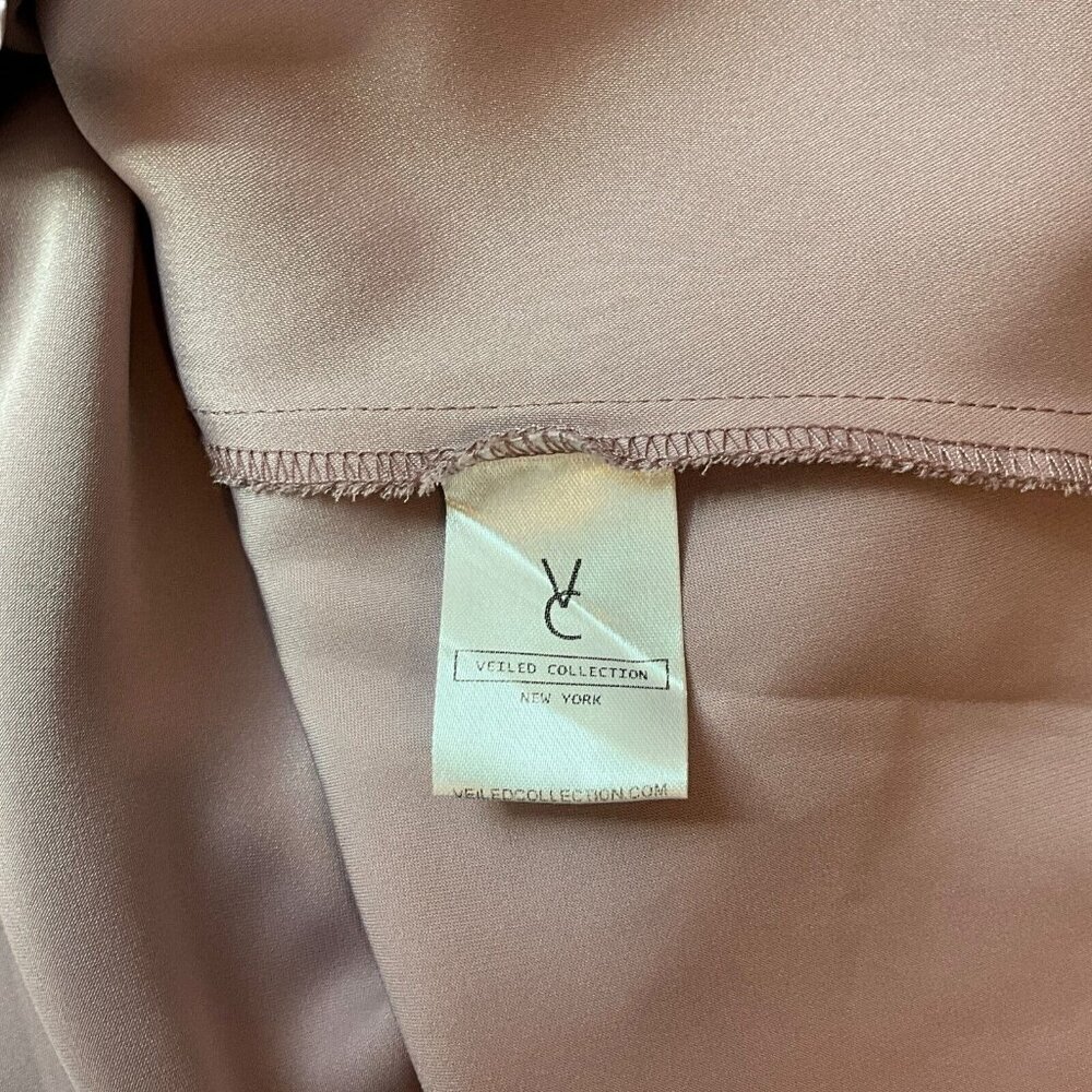 Veiled Collection Size S Tunic Top Dusty Pink Long Sleeve Basic 100% Polyester - Picture 11 of 12